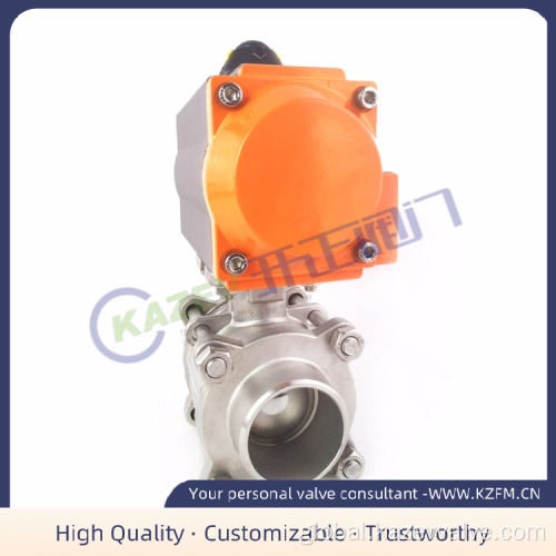 Pneumatic Pipeline Ball Valve Pneumatic three-piece butt welding ball valve Factory